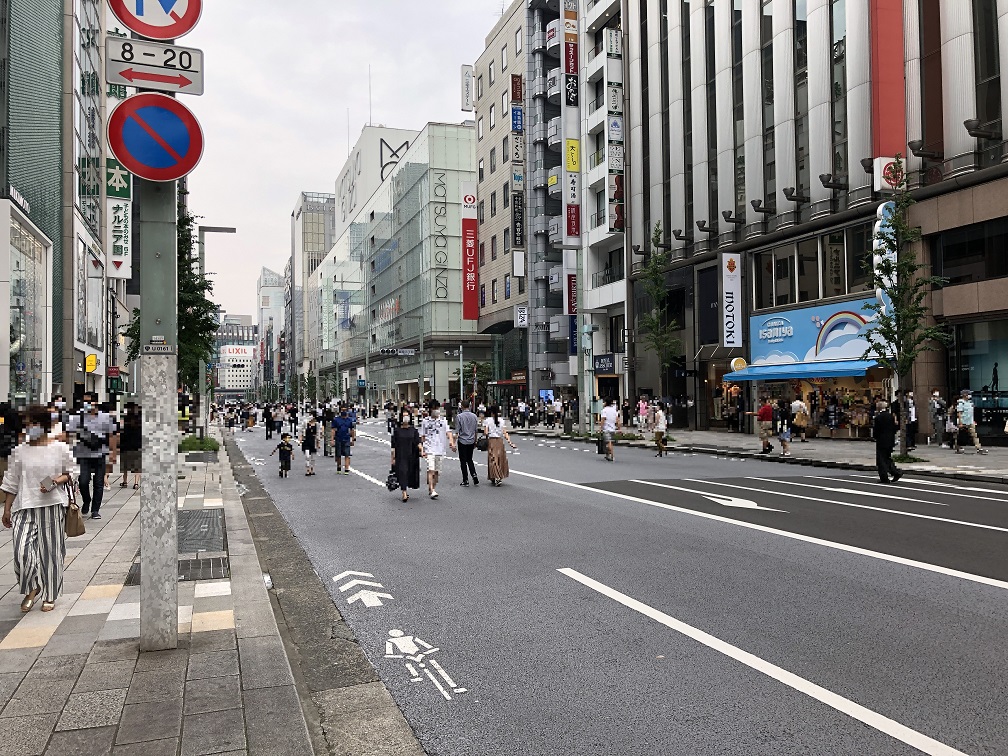 Ginza street on the holiday